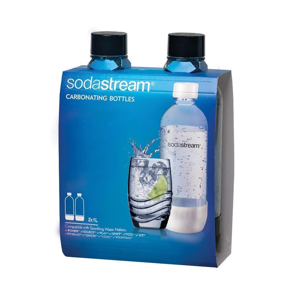 זוג בקבוקי פלסטיק 1 ליטר סודה סטרים-שחור-pharm2u