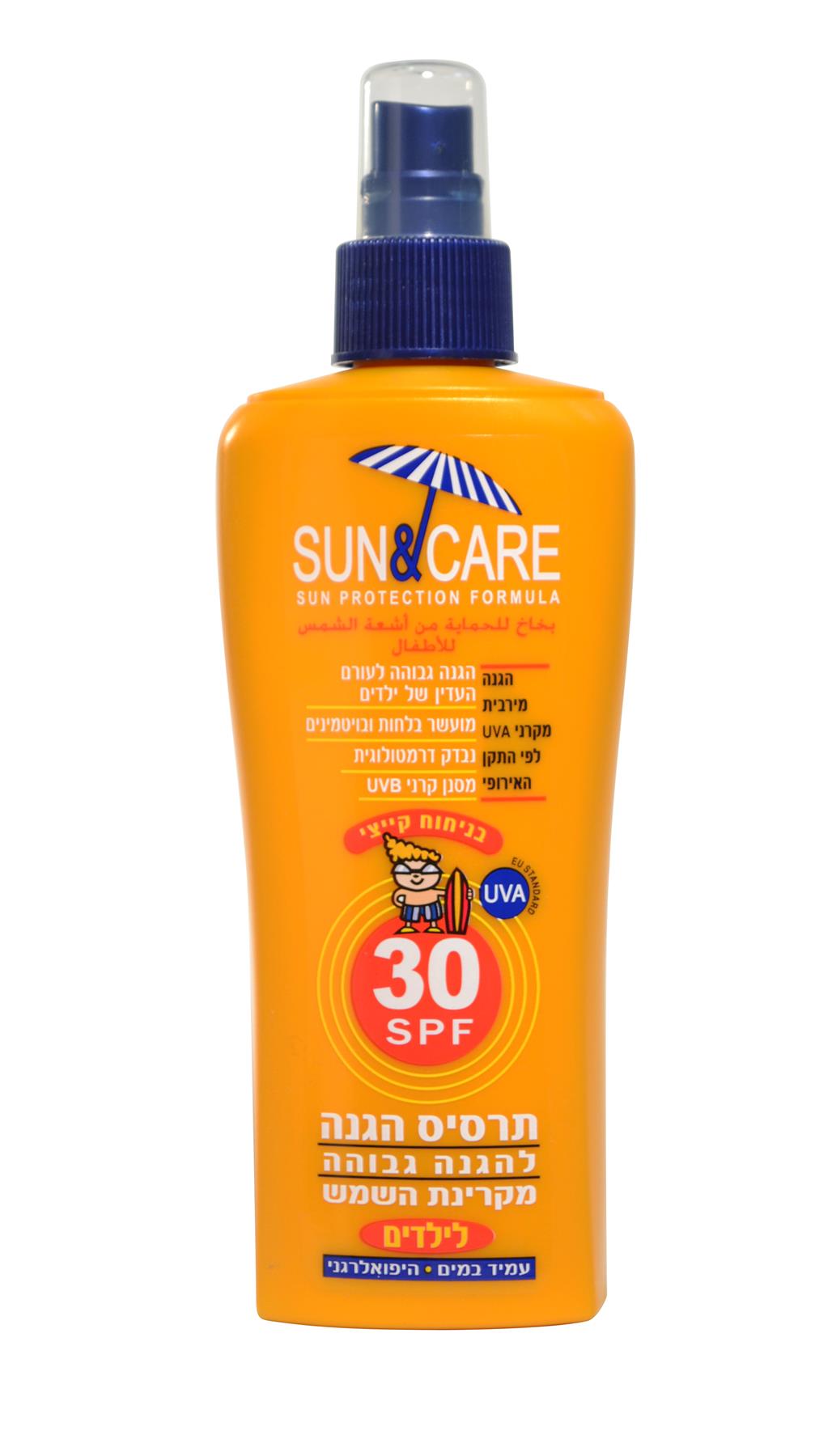 סאן&קאר תרסיס הגנה ילדים 200 SPF30 UVA Bמ"ל-pharm2u