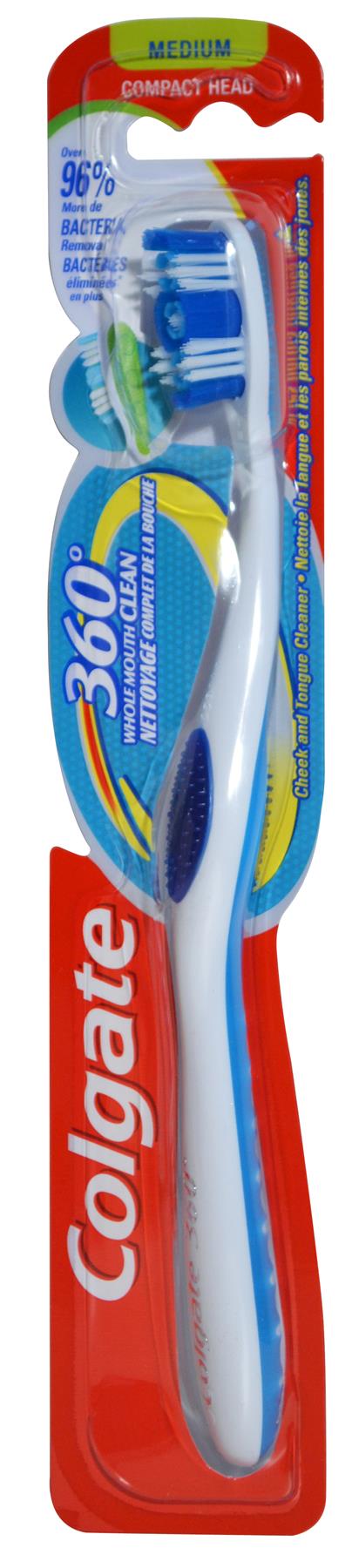 מברשות שיניים - קולגייט מברשת שיניים 360 מדיום
