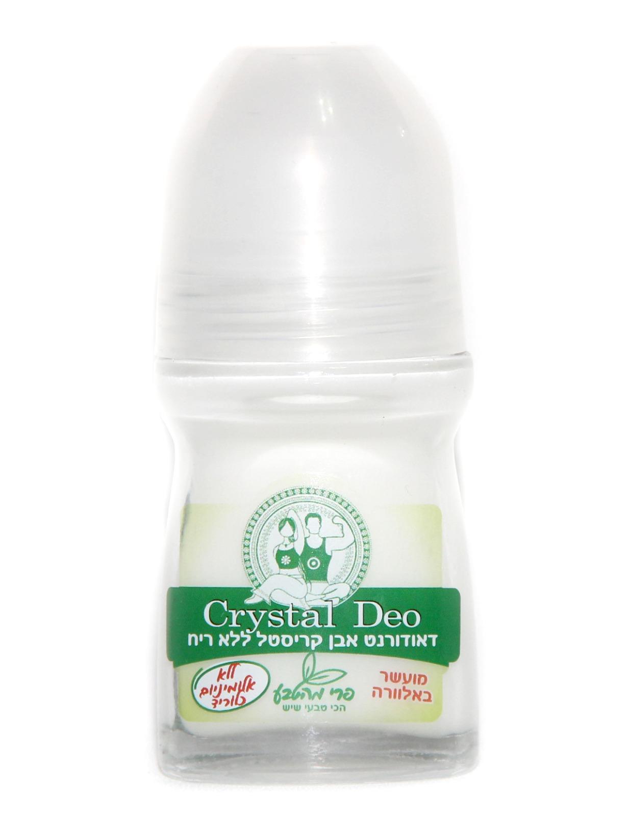 דאודורנט אבן קריסטל מינרלית ללא אלומיניום רול און ללא ריח יוניסקס פרי מהטבע 55מ"ל-pharm2u