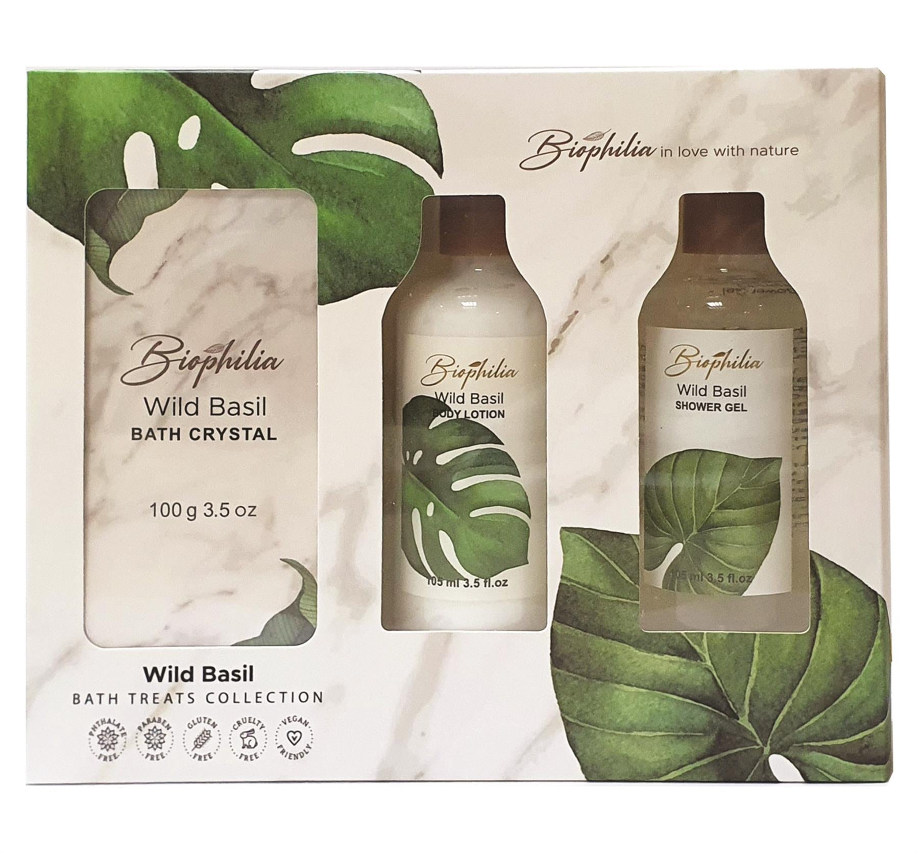 BIOPHILIA סט 3 מוצרים (קרם גוף+ג'ל רחצה+מלח אמבט)-pharm2u