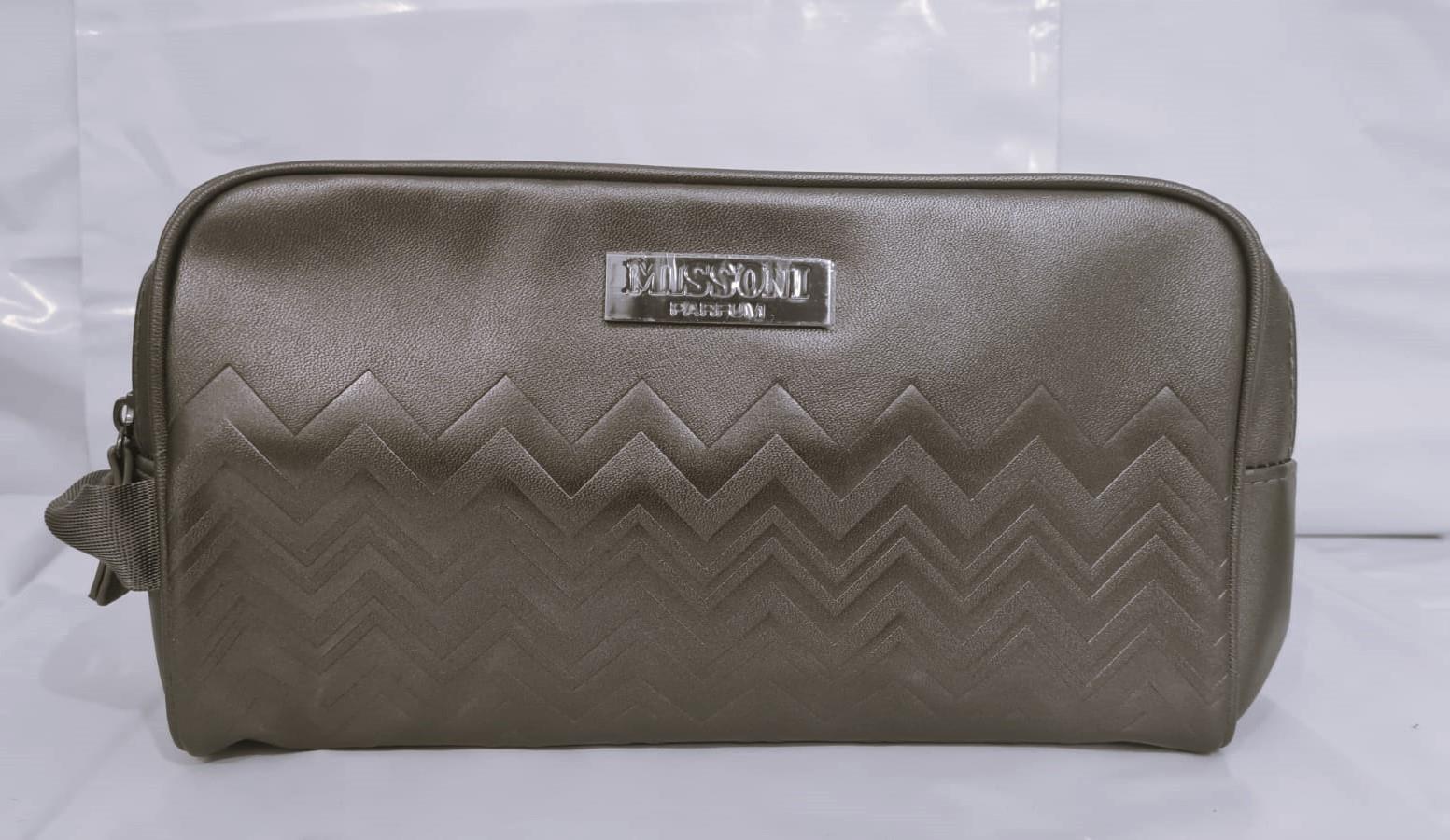 MISSONI PERFUME תיק נסיעה/רחצה ברונז לגבר 2 תאים 10*16*33 ס"מ-pharm2u
