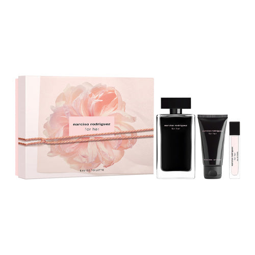 Narciso Rodriguez - For Her 3PCS EDT For Women 100ML + Body Lotion 50ML + Mini 10ML - נרסיסו רודריגז מארז 3 חלקים אדט לאישה 100 מ"ל + קרם גוף 50 מ"ל + בושם מוקטן 10 מ"ל - נרסיסו רודריגז - pharm2u