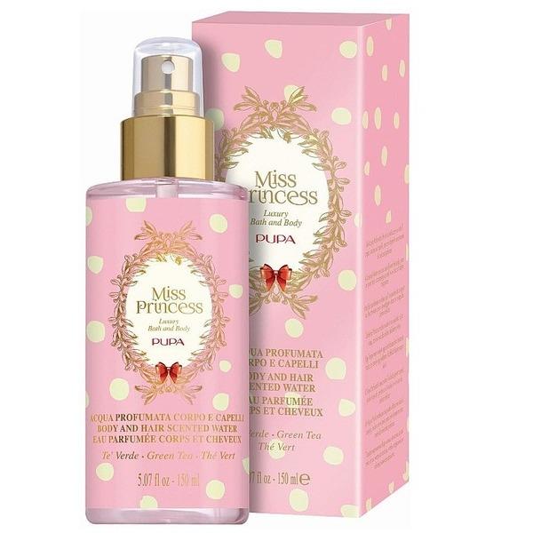 Pupa Miss Princess Luxury Body And Hair Scented Water מים מבושמים לגוף ולשיער פופה לאישה ניחוח תה ירוק 150 מ"ל-pharm2u
