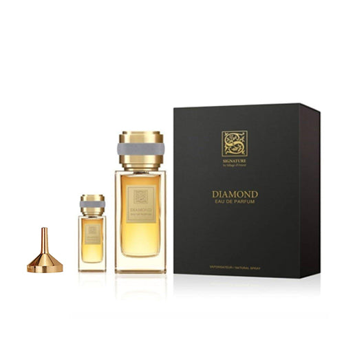 Signature - Diamond 3PCS EDP Unisex 100ML + Mini 15ML + Funnel - דיימונד מארז 3 חלקים אדפ יוניסקס 100 מ"ל + בושם מוקטן 15 מ"ל + משפך - סיגנטור - pharm2u