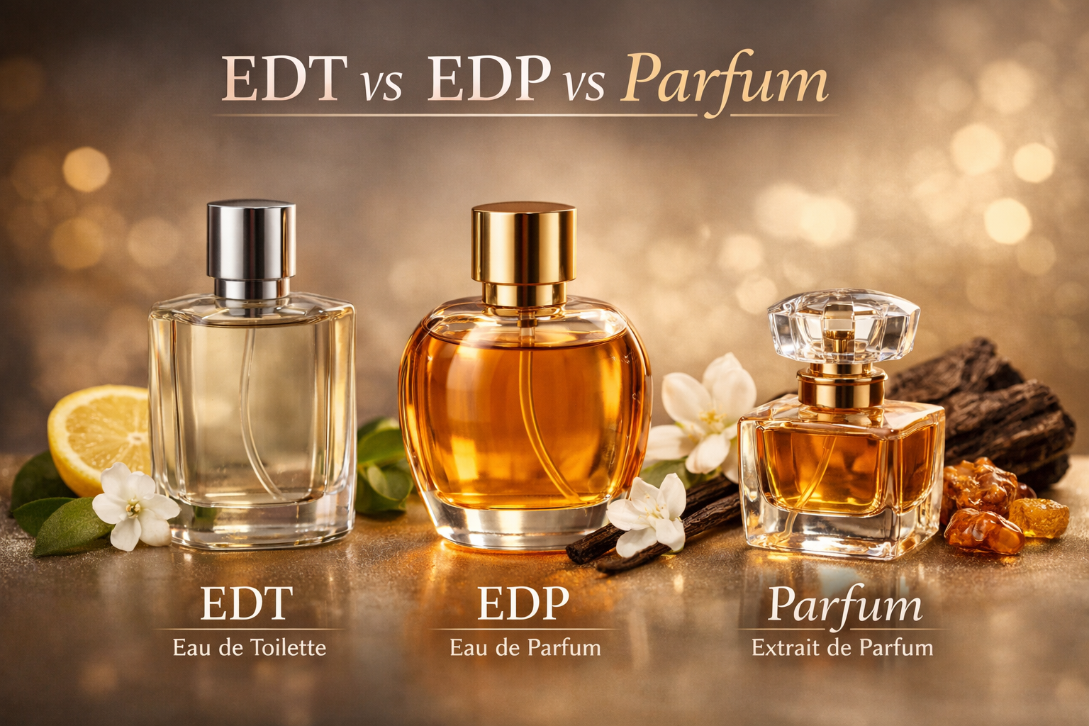 EDT, EDP ו-Parfum? המדריך המלא להבנת ריכוזי בושם