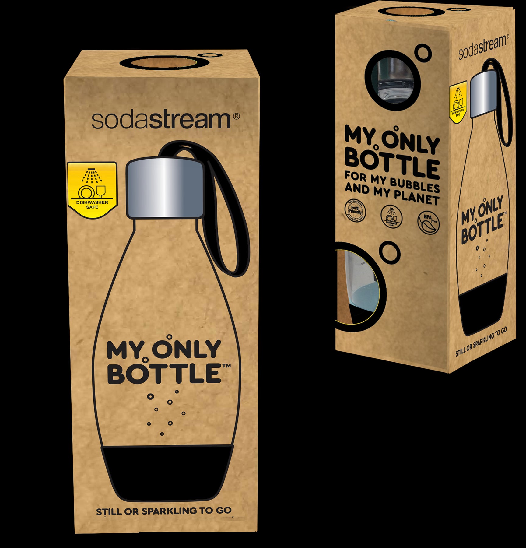 בקבוק אישי 0.5 ליטר סודה סטרים- שחור מתאים למדיח-pharm2u