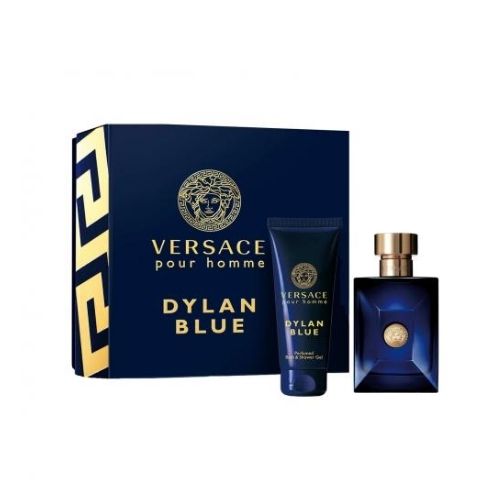 Perfumes - Versace - Dylan Blue 2PCS EDT For Men 100ML + Shower Gel 100ML-דילן בלו מארז 2 חלקים אדט לגבר 100 מ"ל + ג'ל רחצה 100 מ"ל - ורסצ'ה