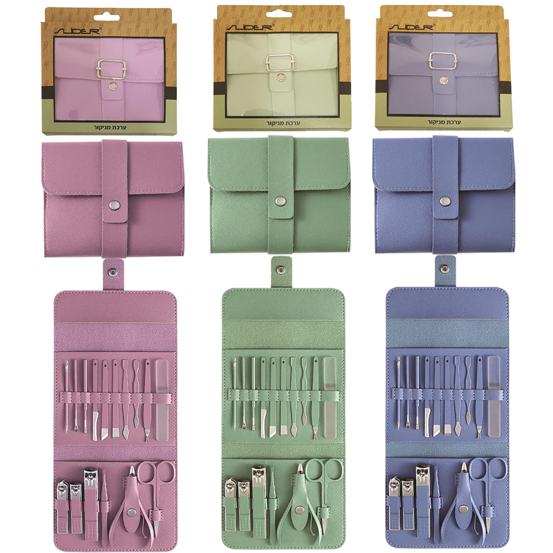 סליידר ערכת מניקור יוקרתית בתיק 3 צבעים-pharm2u