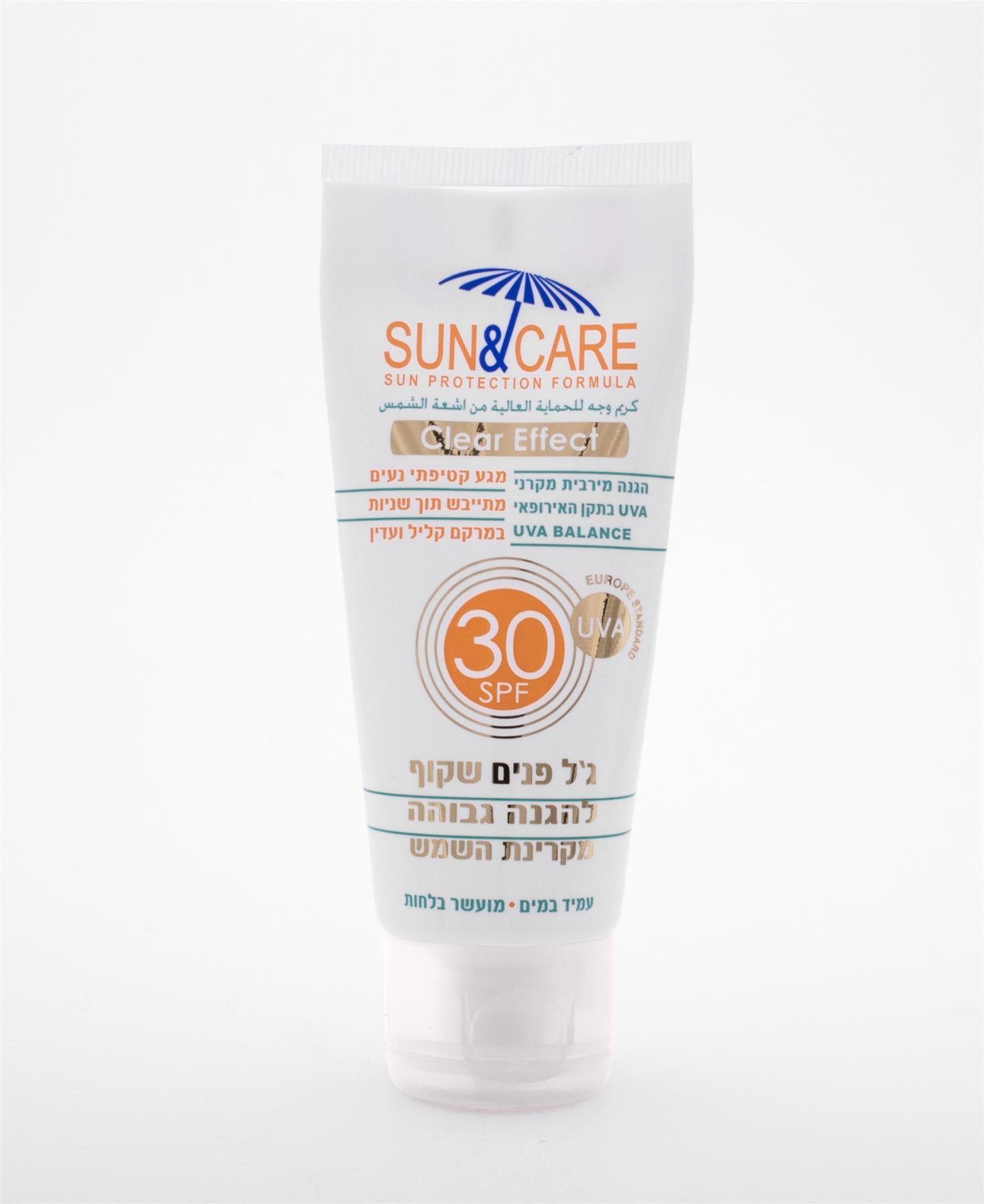 סאן&קאר ג'ל הגנה שקוף לפנים 3 יח' 60 מ"ל SPF30 UVA B