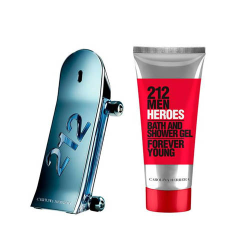 Carolina Herrera - 212 Heroes 2PCS EDT For Men 90ML + Shower Gel 100ML 212 הירוס מארז 2 חלקים אדט לגבר 90 מ"ל + ג'ל רחצה 100 מ"ל - קרולינה הררה