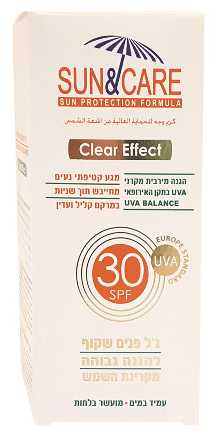 סאן&קאר ג'ל הגנה שקוף לפנים 3 יח' 60 מ"ל SPF30 UVA B