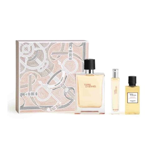 Perfumes - Hermes - Terre D'hermes 3PCS EDT For Men 100ML + SG 40ML + Mini 15ML טר דה הרמס מארז 3 חלקים אדט לגבר 100 מ"ל + ג'ל רחצה 40 מ"ל + בושם מוקטן 15 מ"ל - הרמס