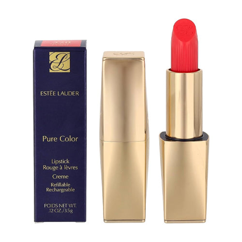 Tester - Estee Lauder - Pure Color Lipstick Creme 320 Defiant Coral - טסטר - פיור קולר ליפסטיק קרם 320 דפיאנט קורל - אסתי לאודר