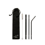 Billie Eilish - Straw 3PCS Smooth Straw + Straight Straw + Curved Straw + Cleaning Brush - מארז קשיות רב פעמי ומברשת ניקוי - בילי אייליש - pharm2u 