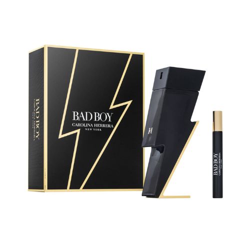 Carolina Herrera - Bad Boy 2PCS EDT For Men 100ML + Mini 10ML - באד בוי מארז 2 חלקים אדט לגבר 100 מ"ל + בושם מוקטן 10 מ"ל - קרולינה הררה - pharm2u 