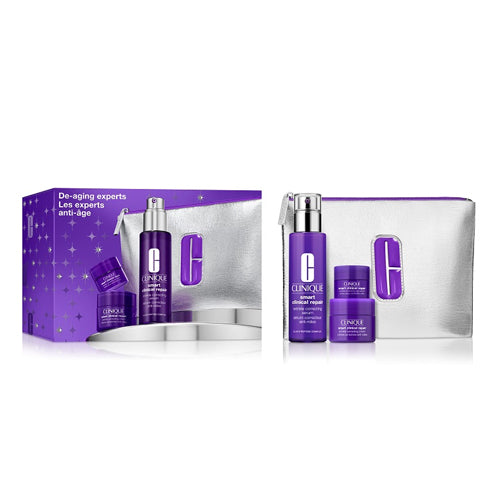 Clinique - De-Aging Experts 3PCS Anti-Wrinkle Serum + Firming Cream + Silver Pouch - דה אייג'ינג אקספרט מארז 3 חלקים סרום נגד קמטים + קרם למיצוק + תיק כסוף - קליניק - pharm2u 