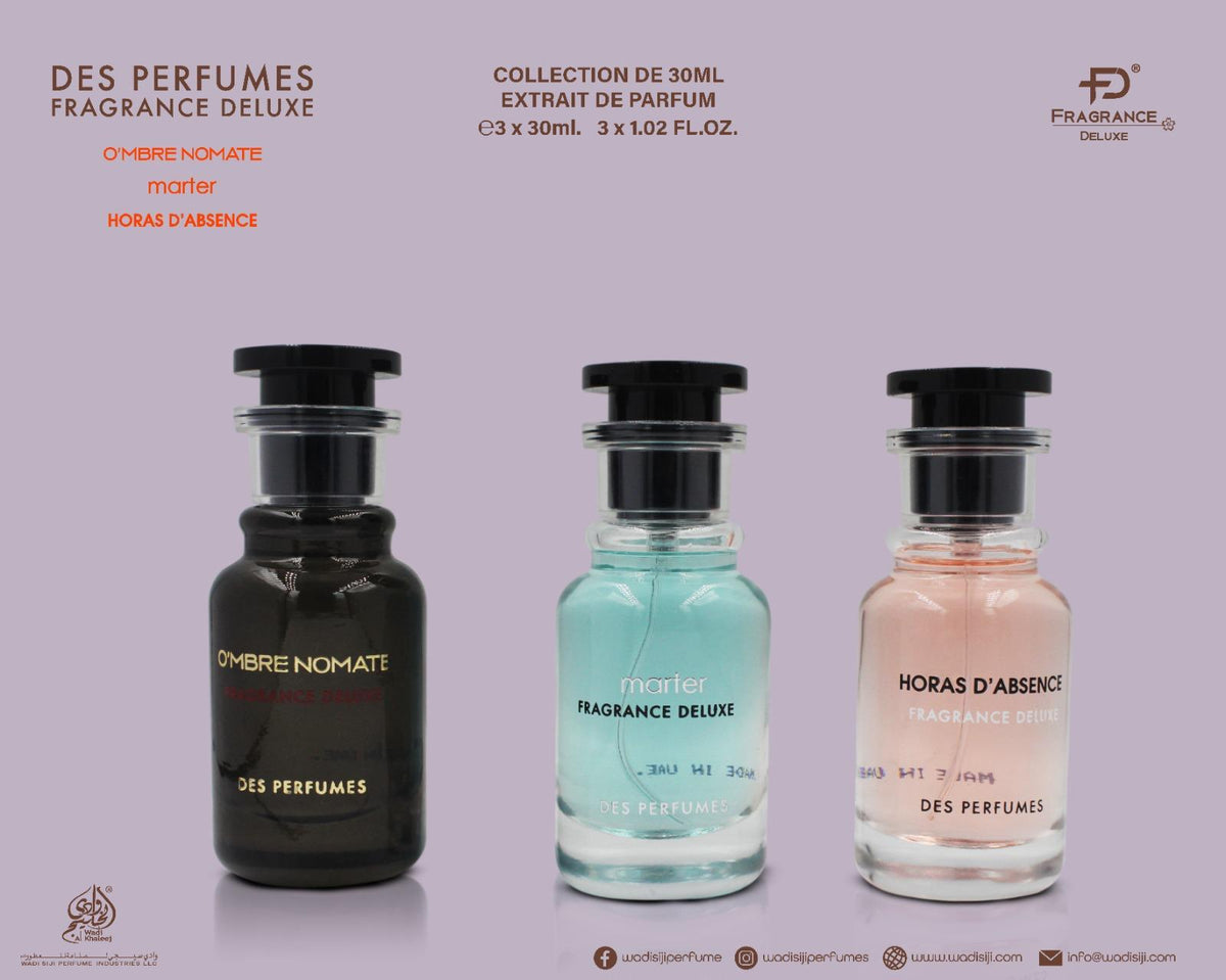 Des Perfumes Fragrance Deluxe Brown  דס פרפיומס פרגרנס דלוקס מארז 3 בשמים של 30 מ"ל - pharm2u 