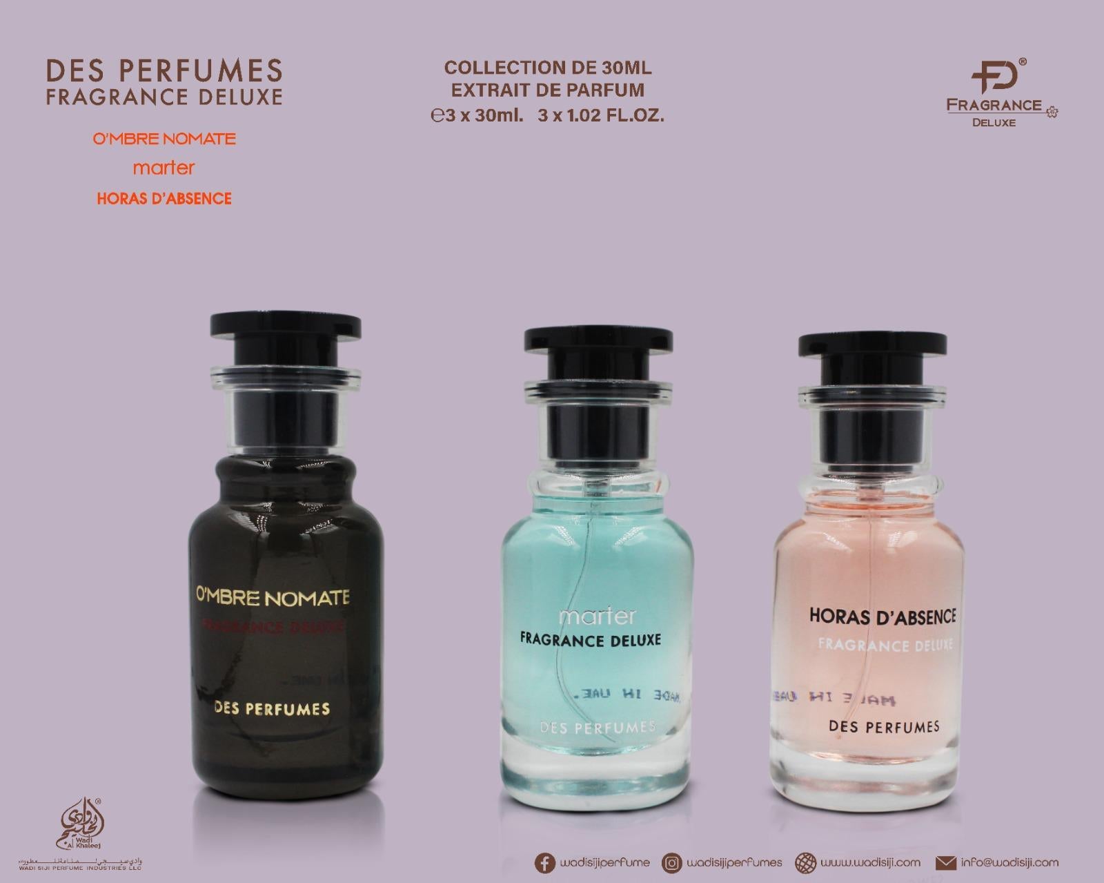 Des Perfumes Fragrance Deluxe Brown  דס פרפיומס פרגרנס דלוקס מארז 3 בשמים של 30 מ"ל - pharm2u 