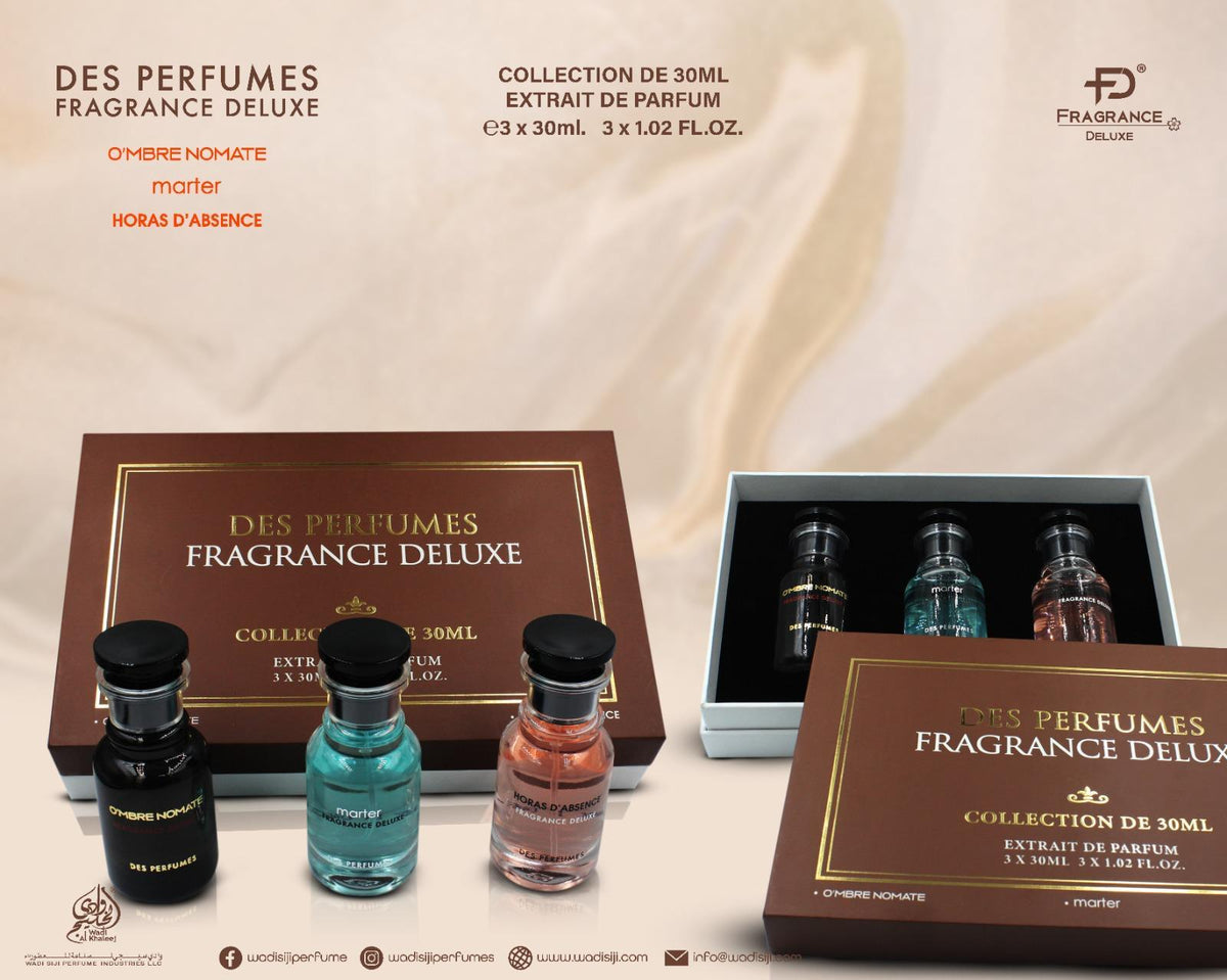 Des Perfumes Fragrance Deluxe Brown  דס פרפיומס פרגרנס דלוקס מארז 3 בשמים של 30 מ"ל - pharm2u 