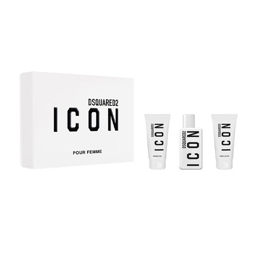 Dsquared2 - Icon Pour Femme 3PCS EDP For Women 50ML + BL 50ML + SG 50ML - אייקון פור פאם מארז 3 חלקים אדפ לאישה 50 מ"ל + קרם גוף 100 מ"ל + ג'ל רחצה 100 מ"ל - דסקוורד 2 - pharm2u 