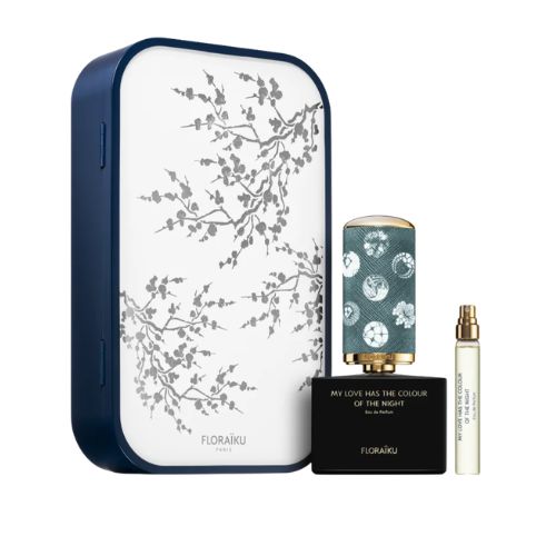 Floraiku Paris - My Love Has The Colour Of The Night 2PCS EDP Unisex 50ML + Mini 10ML - מיי לאב האז דה קולור אוף דה נייט מארז 2 חלקים אדפ יוניסקס 50 מ"ל + בושם מוקטן 10 מ"ל - פלורייקו פריז - pharm2u 