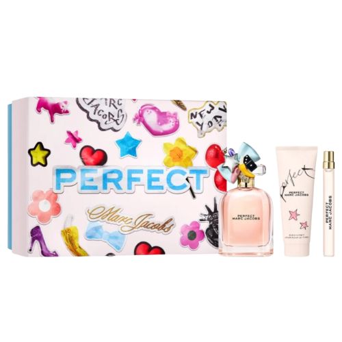Marc Jacobs - Perfect 3PCS EDP For Women 100ML + BL 75ML + Mini 10ML - פרפקט מארז 3 חלקים אדפ לאישה 100 מ"ל + קרם גוף 75 מ"ל + בושם מוקטן 10 מ"ל - מארק ג'ייקובס - pharm2u 