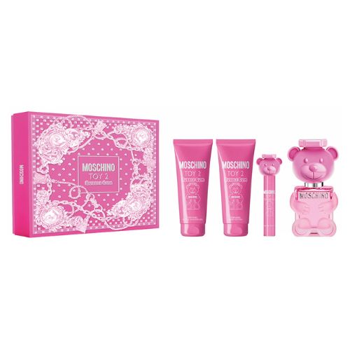 Moschino - Toy 2 Bubble Gum 4PCS EDT For Women 100ML + BL 100ML + SG 100ML + Mini 10ML - טוי 2 באבל גאם מארז 4 חלקים אדט לאישה 100 מ"ל + תחליב גוף 100 מ"ל + ג'ל רחצה 100 מ"ל + בושם מוקטן 10 מ"ל - מוסקינו - pharm2u 