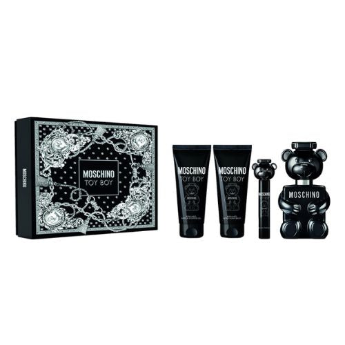 Moschino - Toy Boy 4PCS EDP For Men 100ML + BL 100ML + SG 100ML + Mini 10ML - טוי בוי מארז 4 חלקים אדפ לגבר 100 מ"ל + תחליב רחצה + ג'ל רחצה 100 מ"ל + בושם מוקטן 10 מ"ל - מוסקינו - pharm2u 