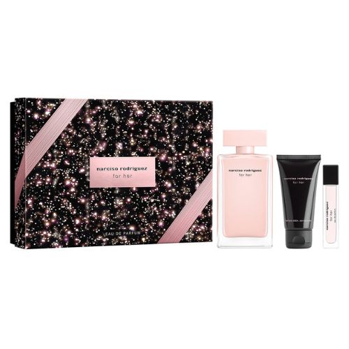 Narciso Rodriguez - For Her 3PCS EDP For Women 100ML+ Body Lotion 50ML + Mini 10ML נרסיסו רודריגז מארז 3 חלקים אדפ לאישה 100 מ"ל + קרם גוף 50 מ"ל + בושם מוקטן 10 מ"ל - נרסיסו רודריגז - pharm2u