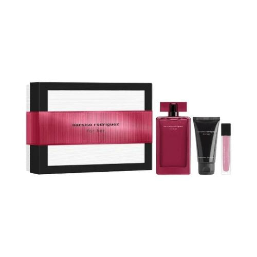 Narciso Rodriguez - For Her EDP Intense 3PCS For Women 100ML + BL 50ML + Mini 10ML - פור הר אדפ אינטנס מארז 3 חלקים לאישה 100 מ"ל + קרם גוף 50 מ"ל + בושם מוקטן 10 מ"ל - נרסיסו רודריגז - pharm2u 
