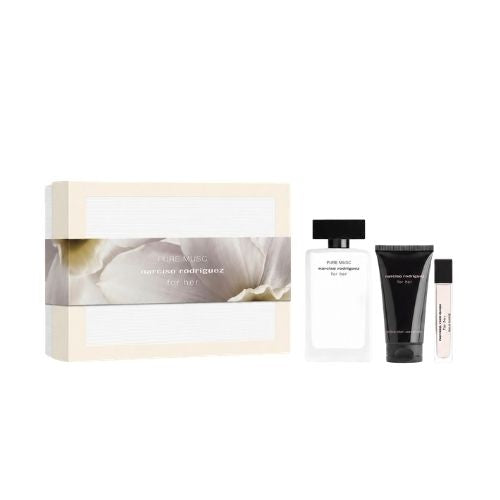 Narciso Rodriguez - Pure Musc 3PCS EDP For Women 100ML + BL 50ML + For Her Mini 10ML - פיור מאסק מארז 3 חלקים אדפ לאישה 100 מ"ל + קרם גוף 50 מ"ל + בושם מוקטן פור הר אדט 10 מ"ל - נרסיסו רודריגז - pharm2u