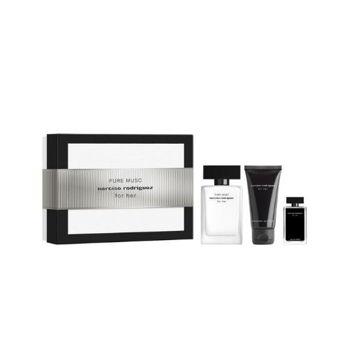 Narciso Rodriguez - Pure Musc 3PCS EDP For Women 50ML + BL 50ML + Mini 7.5ML - פיור מאסק מארז 3 חלקים אדפ לאישה 50 מ"ל + קרם גוף 50 מ"ל + בושם מוקטן 7.5 מ"ל - נרסיסו רודריגז - pharm2u