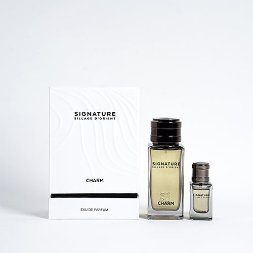 Signature - Charm 3PCS EDP Unisex 100ML + Mini 15ML + Funnel - צ'ארם מארז 3 חלקים אדפ יוניסקס 100 מ"ל + בושם מוקטן 15 מ"ל + משפך - סיגנטור - pharm2u 