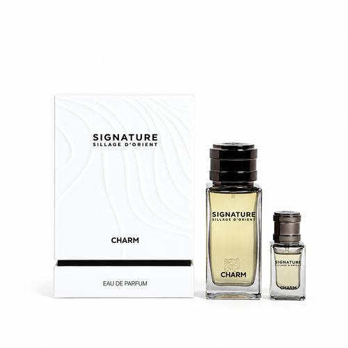 Signature - Charm 3PCS EDP Unisex 100ML + Mini 15ML + Funnel - צ'ארם מארז 3 חלקים אדפ יוניסקס 100 מ"ל + בושם מוקטן 15 מ"ל + משפך - סיגנטור - pharm2u