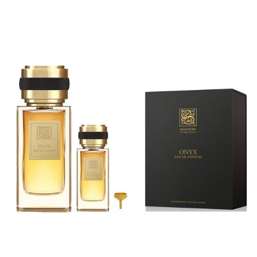 Signature - Onyx 3PCS EDP Unisex 100ML + Mini 15ML + Funnel - אוניקס מארז 3 חלקים אדפ יוניסקס 100 מ"ל + בושם מוקטן 15 מ"ל + משפך - סיגנטור - pharm2u 
