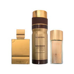 Tester - Al Haramain - Amber Oud Gold Edition 3PCS EDP Unisex 75ML + Mini 30ML + Fragrance Mist 200ML - טסטר - גולד אדישן מארז 3 חלקים אדפ יוניסקס 75 מ"ל + בושם מוקטן 30 מ"ל + פרגרנס מיסט 200 מ"ל - אל הרמיין - pharm2u 