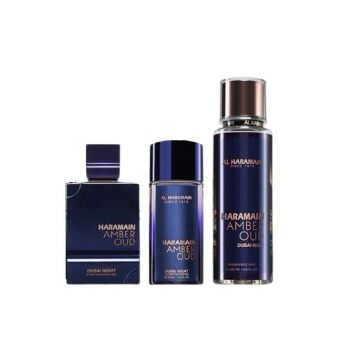 Tester - Al Haramain - Dubai Night 3PCS EDP Unisex 75ML + Mini 30ML + BS 250ML - טסטר - דובאי נייט מארז 3 חלקים אדפ יוניסקס 75 מ"ל + בושם 30 מ"ל + ספריי גוף 250 מ"ל - אל הרמיין - pharm2u 