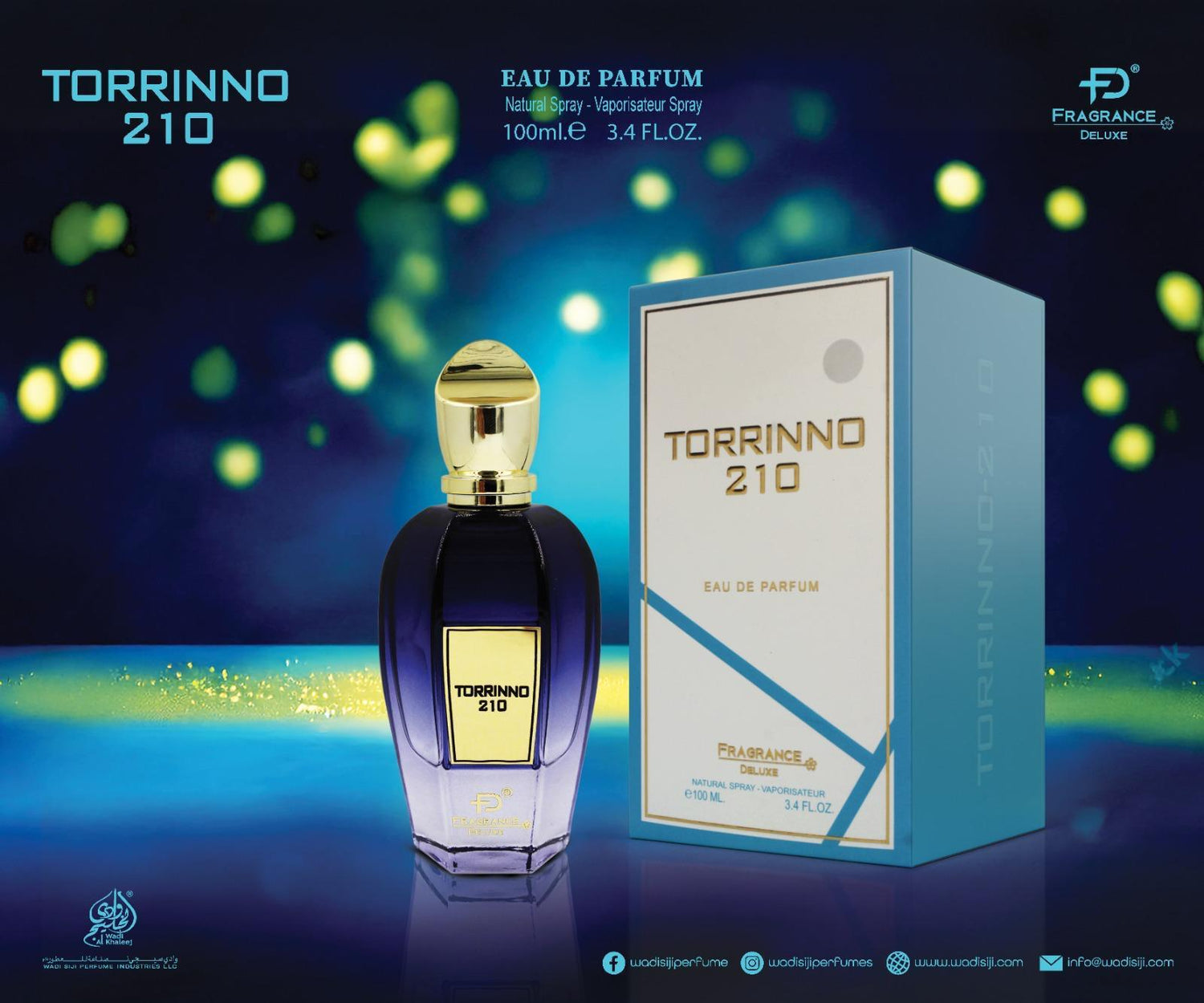 Torrinno 210 Fragrance Deluxe EDP 100 ml טורינו 210 פרגרנס דלוקס בושם יוניסקס - pharm2u 