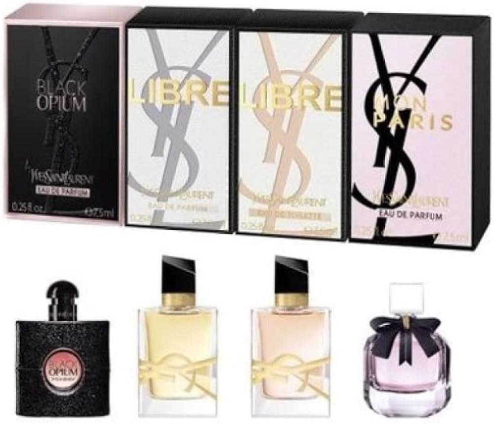 Yves Saint Laurent  Mini Set איב סאן לורן סט מיניאטור 4 בשמים לאישה 7.5 מ"ל בלאק אופיום + מון פריז + ליברה א.ד.ט + ליברה א.ד.פ-pharm2u