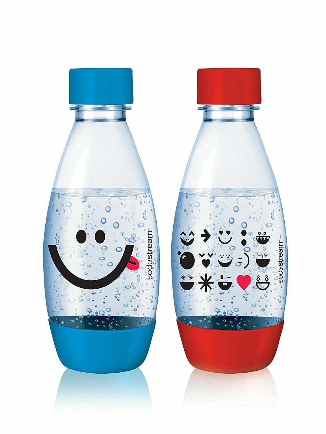זוג בקבוקים לילדים חצי ליטר סודה סטרים - אדום וכחול