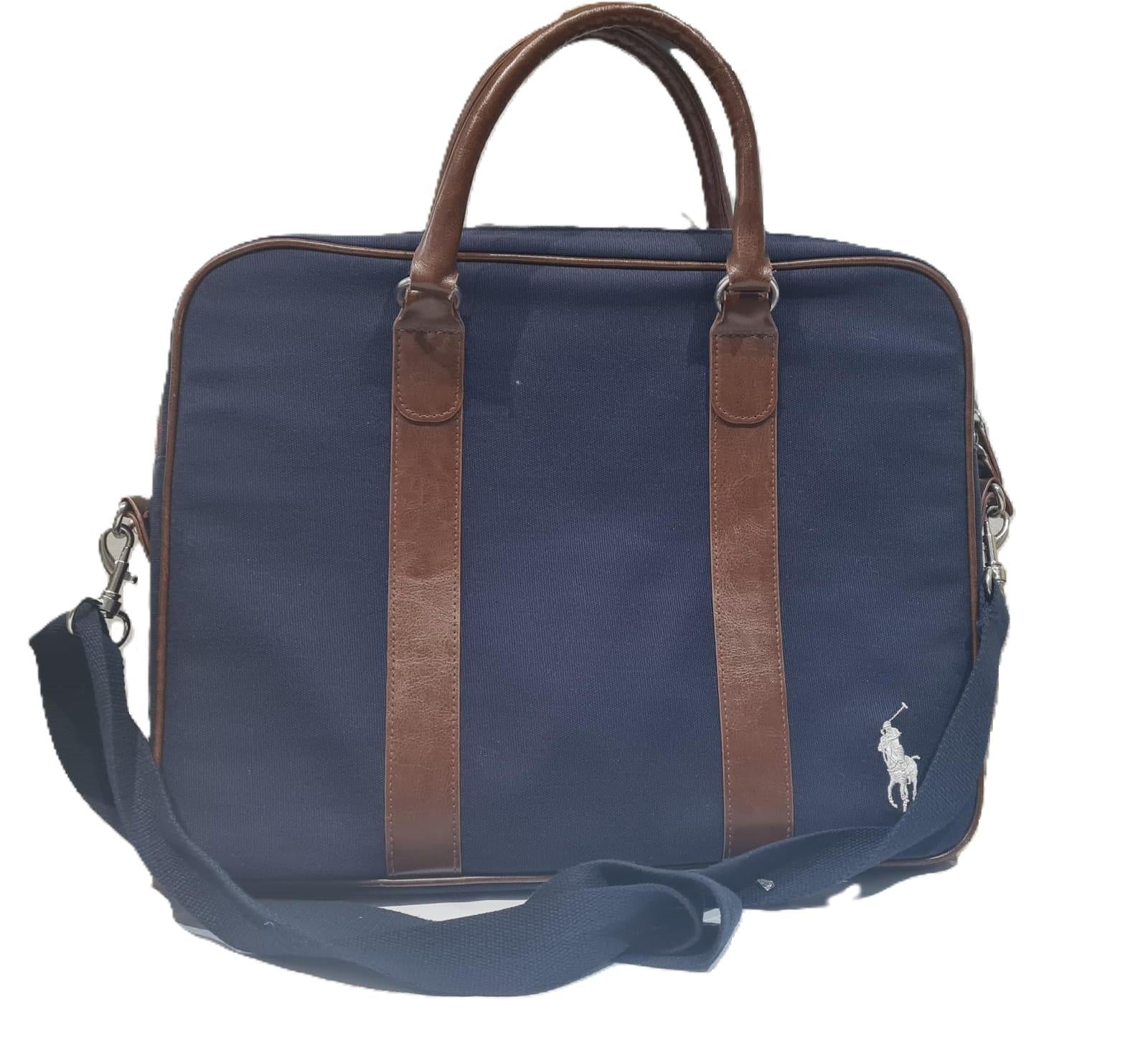 תיק מחשב נייד ראלף לורן בצבע כחול /חום מתאים לגברים ולנשים-pharm2u